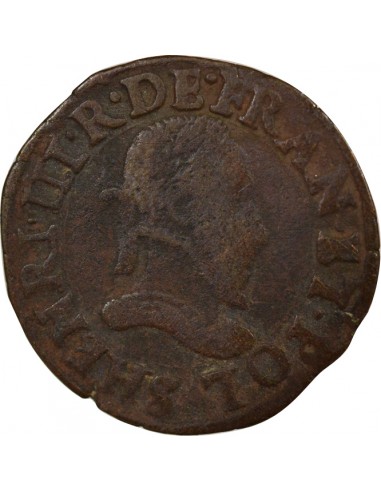 Henri III Double Tournois Cuivre 1578-1580 S Troyes