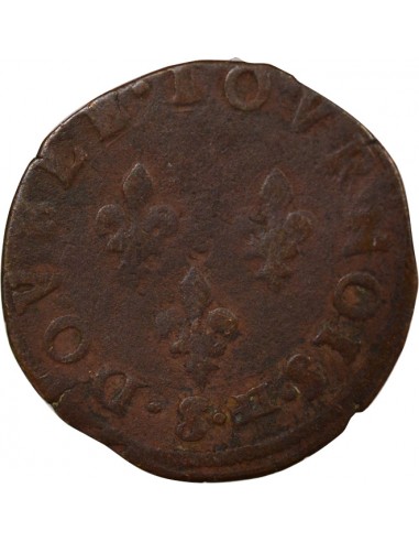 Henri III Double Tournois Cuivre 1578-1580 S Troyes