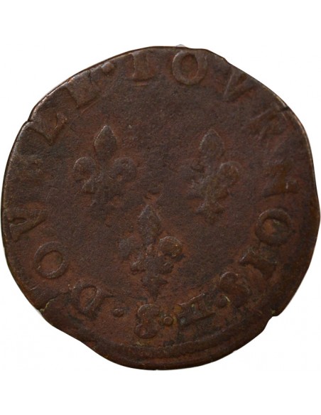 Henri III Double Tournois Cuivre 1578-1580 S Troyes