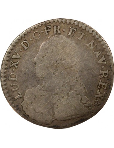 Louis XV Au Buste Habillé Double Tournois Argent 1728 P Dijon