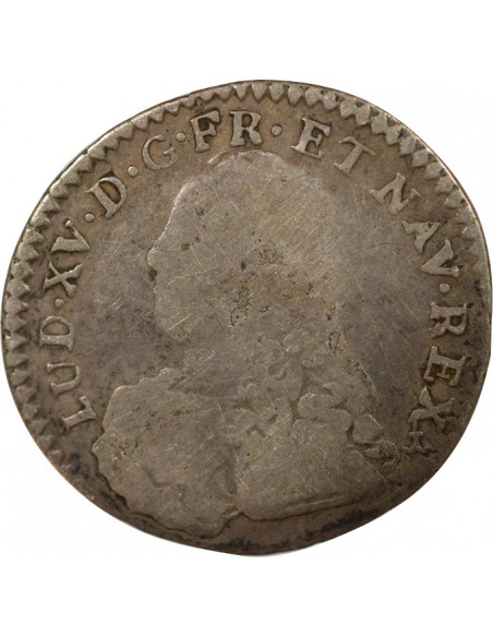 Louis XV Au Buste Habillé Double Tournois Argent 1728 P Dijon