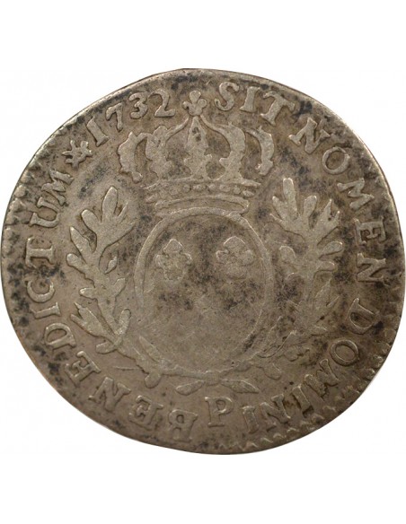 Louis XV Au Buste Habillé Double Tournois Argent 1728 P Dijon