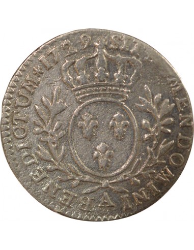 Louis XV Au Buste Habillé Double Tournois Argent 1729 A - Paris