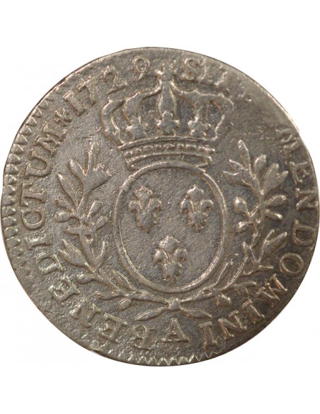 Louis XV Au Buste Habillé Double Tournois Argent 1729 A - Paris