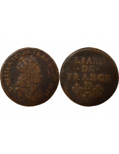 Louis XIV au Buste Juvénile Double Tournois Cuivre 1656 Vimy