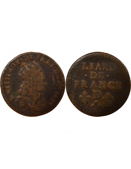 Louis XIV au Buste Juvénile Double Tournois Cuivre 1656 Vimy