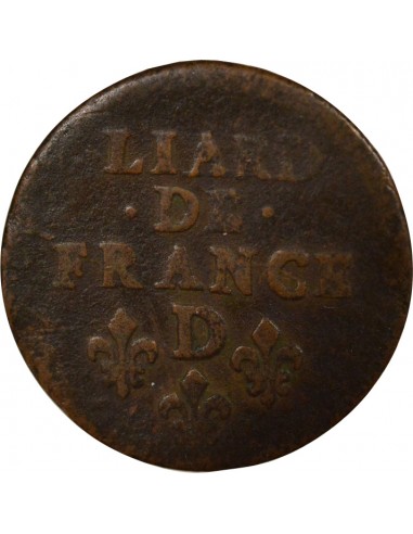 Louis XIV au Buste Juvénile Double Tournois Cuivre 1656 Vimy