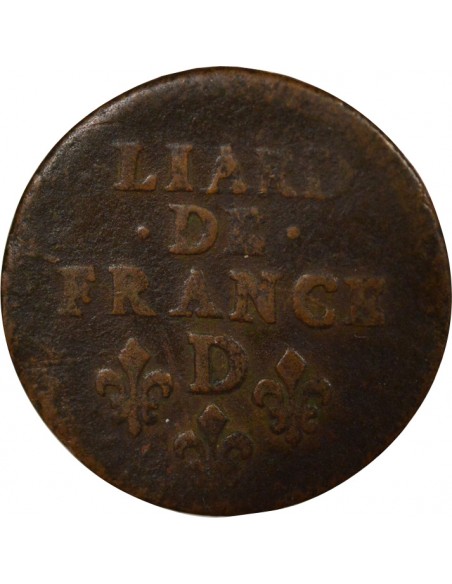 Louis XIV au Buste Juvénile Double Tournois Cuivre 1656 Vimy