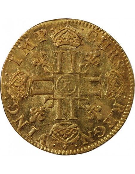 Louis XIV Louis d'or à la mèche longue Or 1653 X Amiens