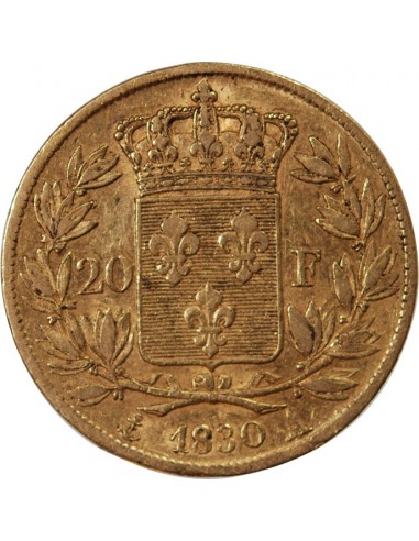 CHARLES X - 20 FRANCS OR 1830 A PARIS 4 5 Feuilles"?"