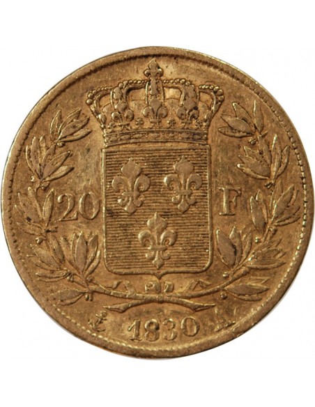 CHARLES X - 20 FRANCS OR 1830 A PARIS 4 5 Feuilles"?"