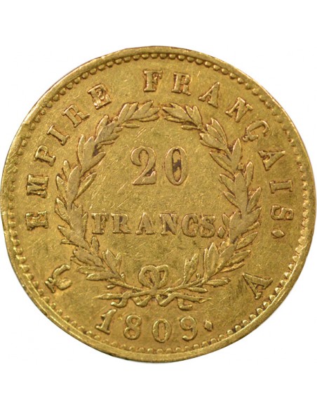 Roi d'Italie 20 francs Or 1809 A Paris