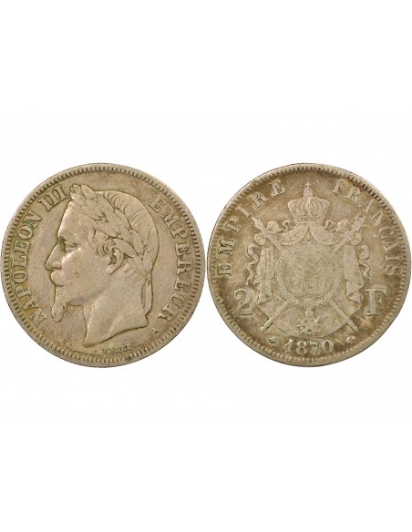 Napoléon III 2 francs Argent 1870 A Paris