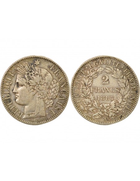 Céres - Demeter 2 francs Argent 1887 A Paris