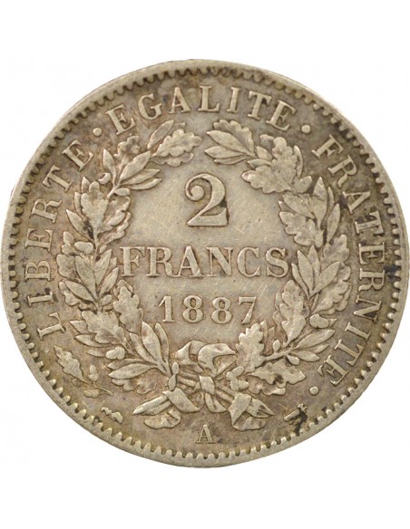 Céres - Demeter 2 francs Argent 1887 A Paris