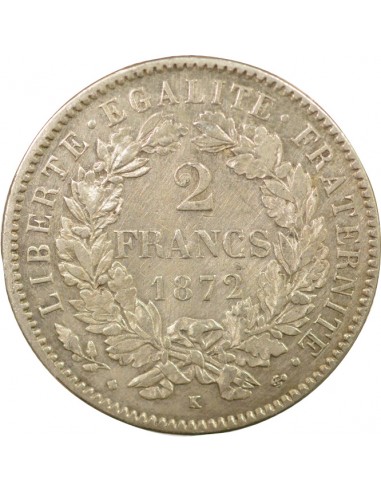 Céres - Demeter 2 francs Argent 1872 K Bordeaux