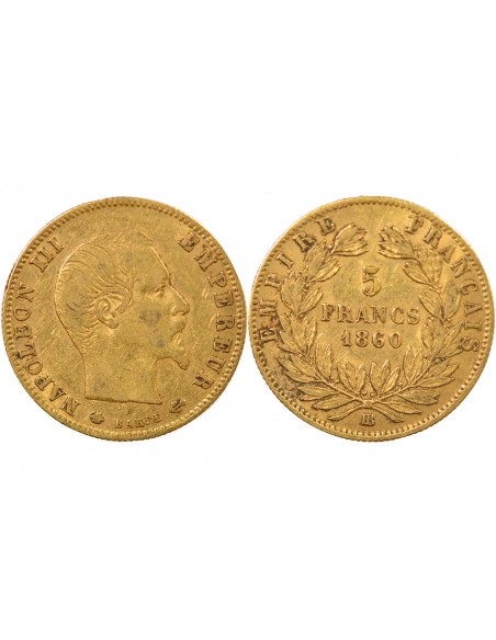 5 Francs Or 1860 BB Strasbourg