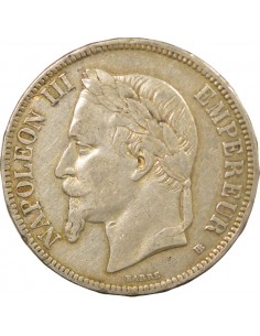 Napoléon III 5 francs Argent 1870 BB Strasbourg 2