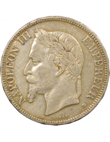 Napoléon III 5 francs Argent 1870 BB Strasbourg