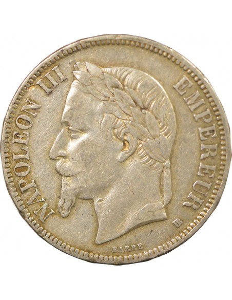 Napoléon III 5 francs Argent 1870 BB Strasbourg