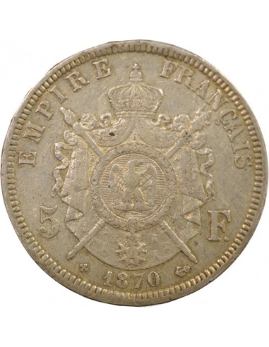 Napoléon III 5 francs Argent 1870 BB Strasbourg