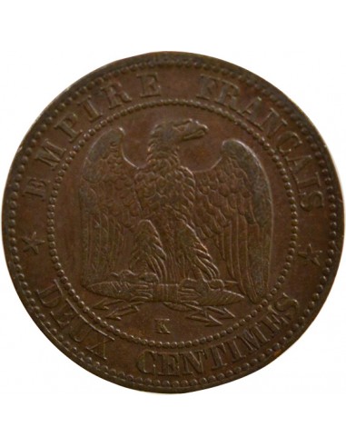 Napoléon III 2 Centimes Bronze 1862 K Bordeaux