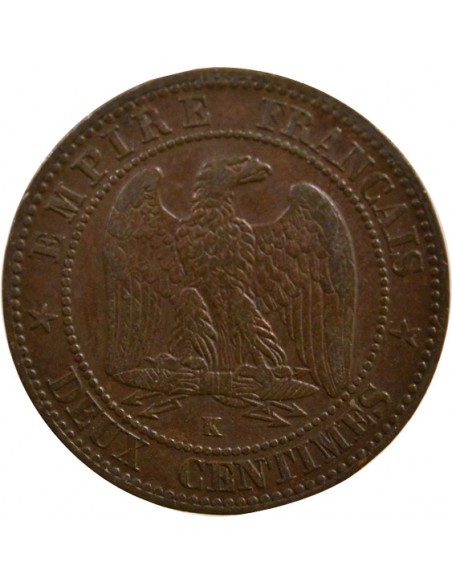 Napoléon III 2 Centimes Bronze 1862 K Bordeaux