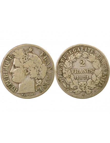Céres - Demeter 2 francs Argent 1871 A Paris