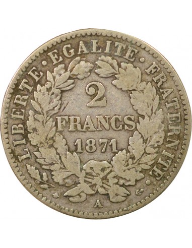 Céres - Demeter 2 francs Argent 1871 A Paris