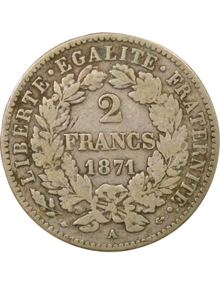 Céres - Demeter 2 francs Argent 1871 A Paris