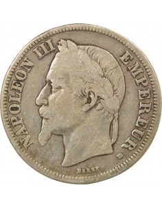 Napoléon III 2 francs Argent 1869 BB Strasbourg 2
