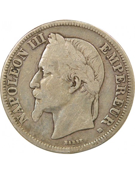 Napoléon III 2 francs Argent 1869 BB Strasbourg
