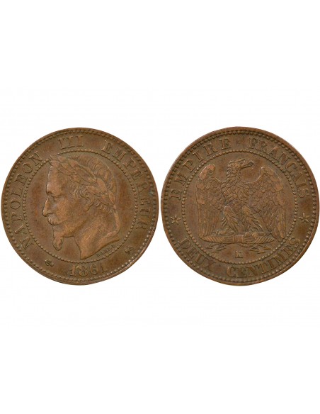 Napoléon III 2 Centimes Bronze 1861 K Bordeaux