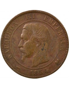 Napoléon III 10 Centimes Bronze 1854 D Lyon 2