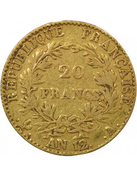 Roi d'Italie 20 Francs Or AN 12 A Paris