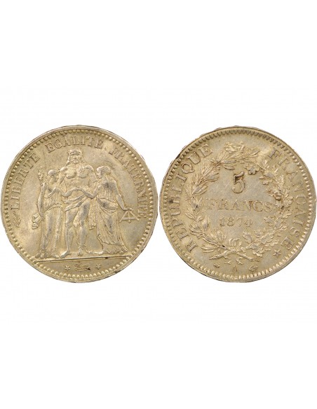 5 francs Argent 1874 A Paris