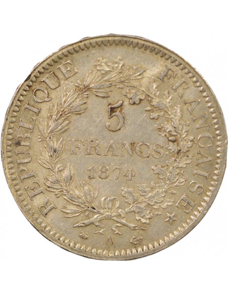 5 francs Argent 1874 A Paris