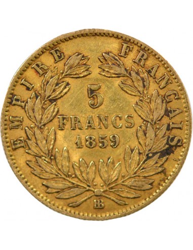 5 Francs Or 1859 BB Strasbourg