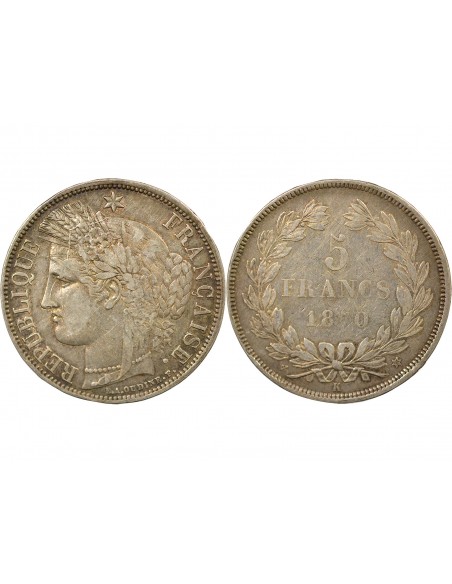 5 Francs Argent 1870 K Bordeaux