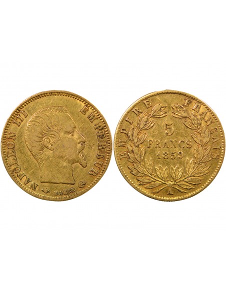 5 Francs Or 1859 A Paris