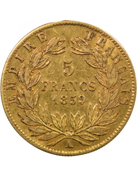 5 Francs Or 1859 A Paris