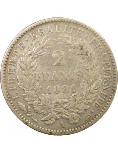 Céres - Demeter 2 francs Argent 1881 A Paris