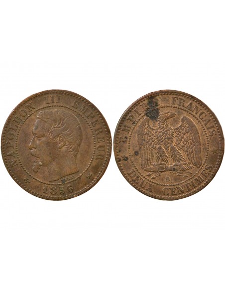 Napoléon III 2 Centimes Bronze 1856 B Rouen