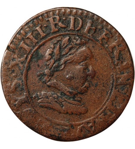 LOUIS XIII - DOUBLE TOURNOIS 1621 R VILLENEUVE SAINT ANDRE