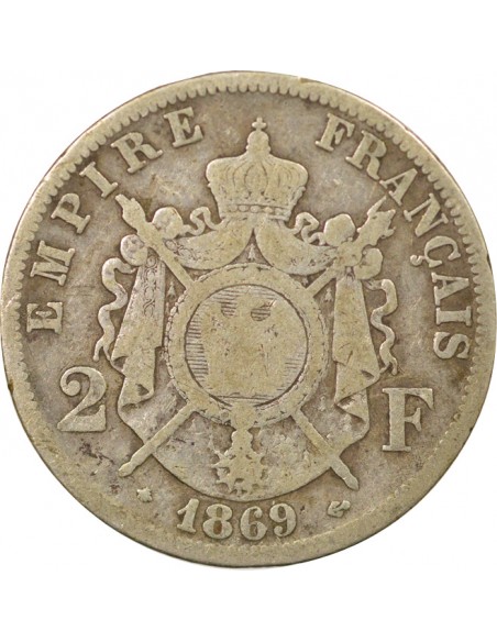 Napoléon III 2 francs Argent 1869 A Paris