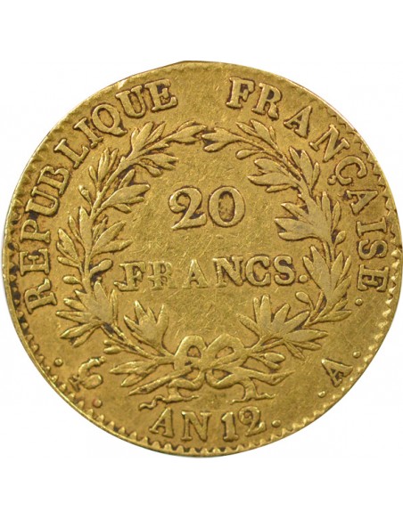 Roi d'Italie 20 Francs Or AN 12 A Paris