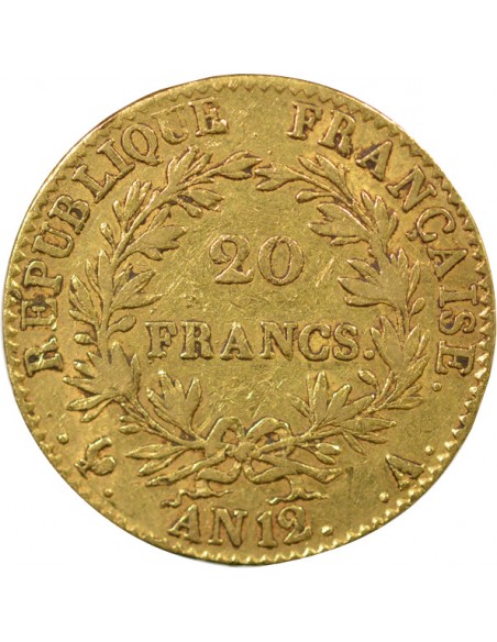 Roi d'Italie 20 Francs Or AN 12 A Paris