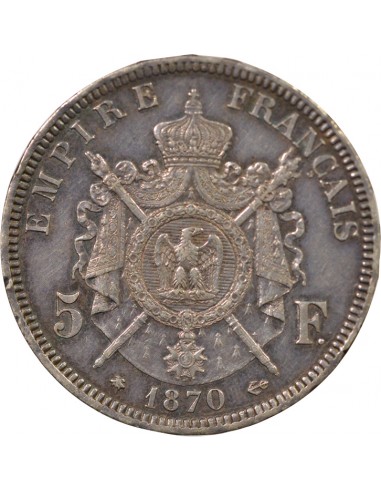 Napoléon III 5 francs Argent 1870 A Paris