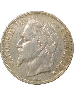 Napoléon III 5 francs Argent 1869 BB Strasbourg 2