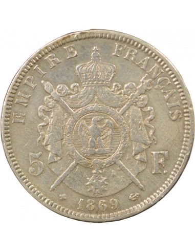 Napoléon III 5 francs Argent 1869 BB Strasbourg
